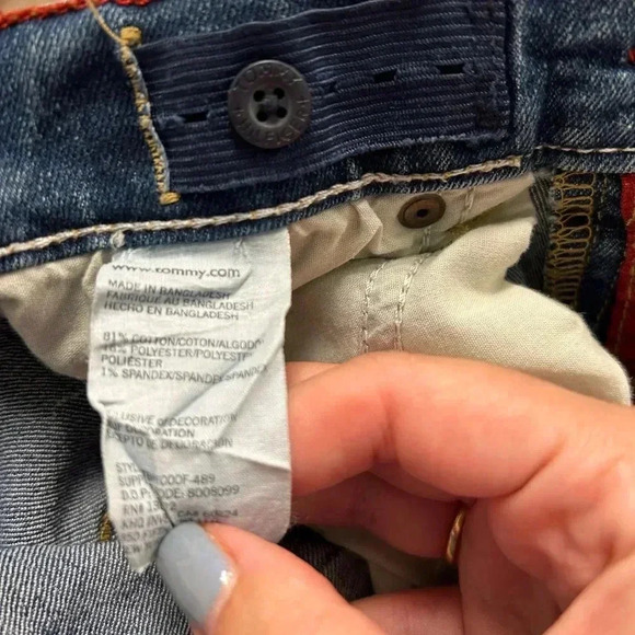 Boys Tommy Hilfigier Stretch Skinny Blue Jeans With Adjustable Waist Size 8 - Picture 3 of 5